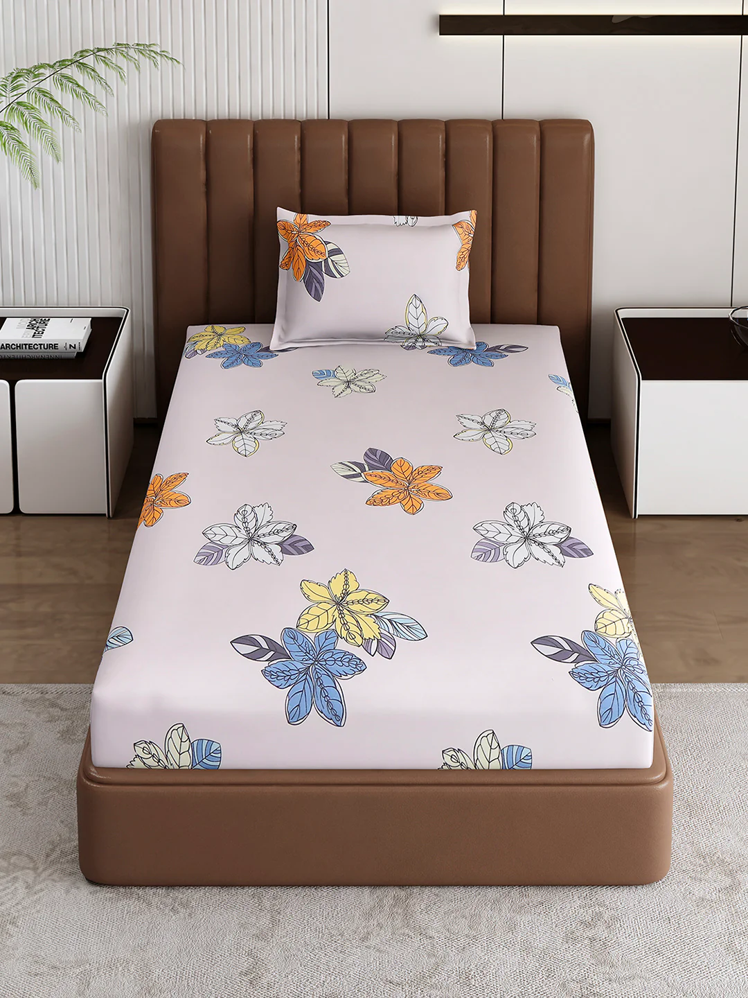 120 GSM Polyester Single Bedsheet with 1 Pillow Cover (Pixel) - Image 2