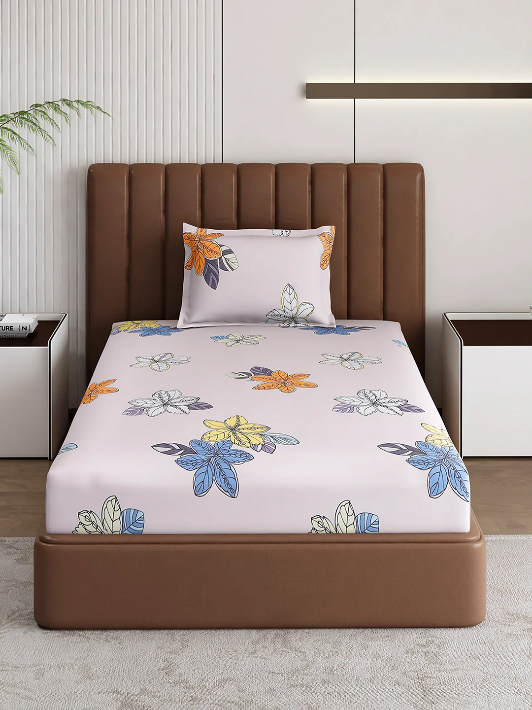 120 GSM Polyester Single Bedsheet with 1 Pillow Cover (Pixel) - Image 3