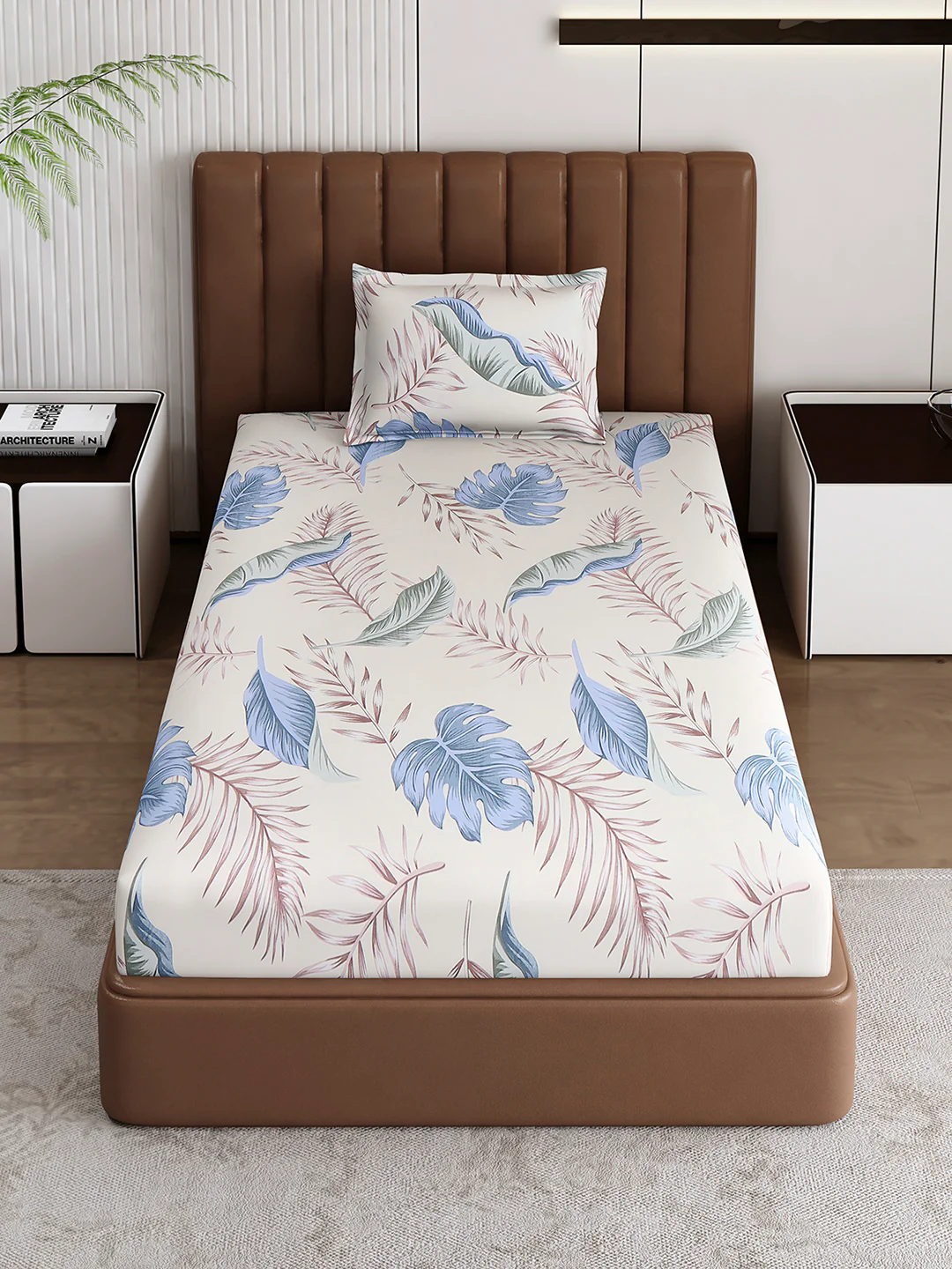 120 GSM Polyester Single Bedsheet with 1 Pillow Cover (Pixel) - Image 2