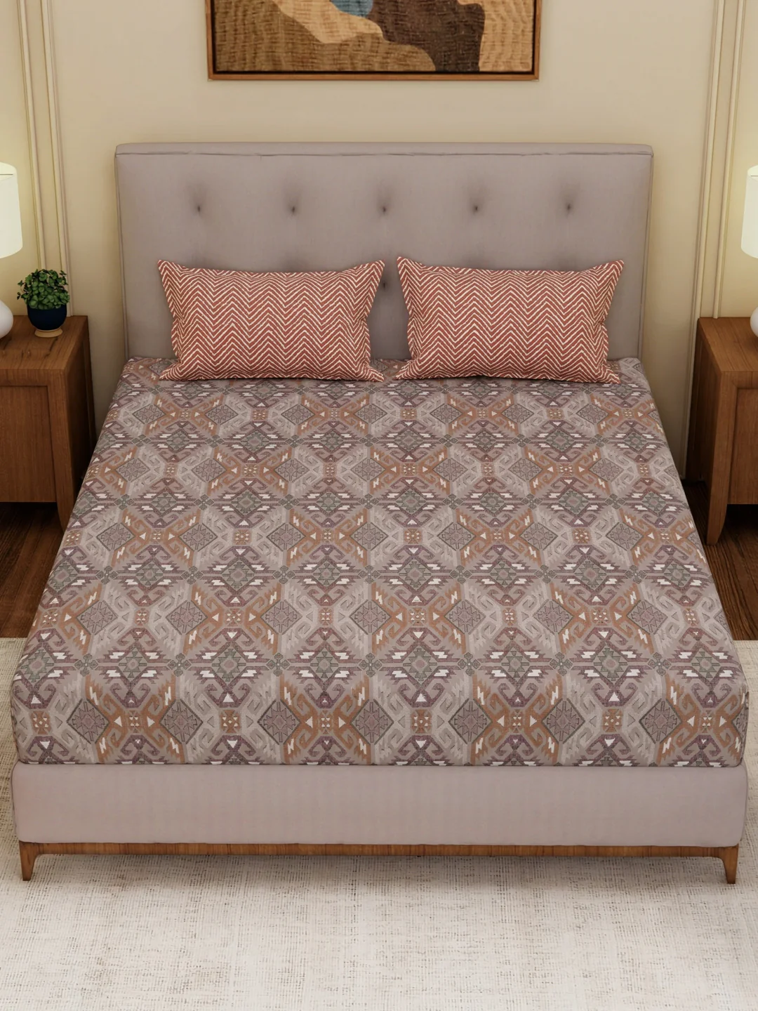 MOCA by Monte Carlo 120 TC Polycotton Double Bed Bedsheet with 2 Pillow Covers Paradise Collection - Image 4
