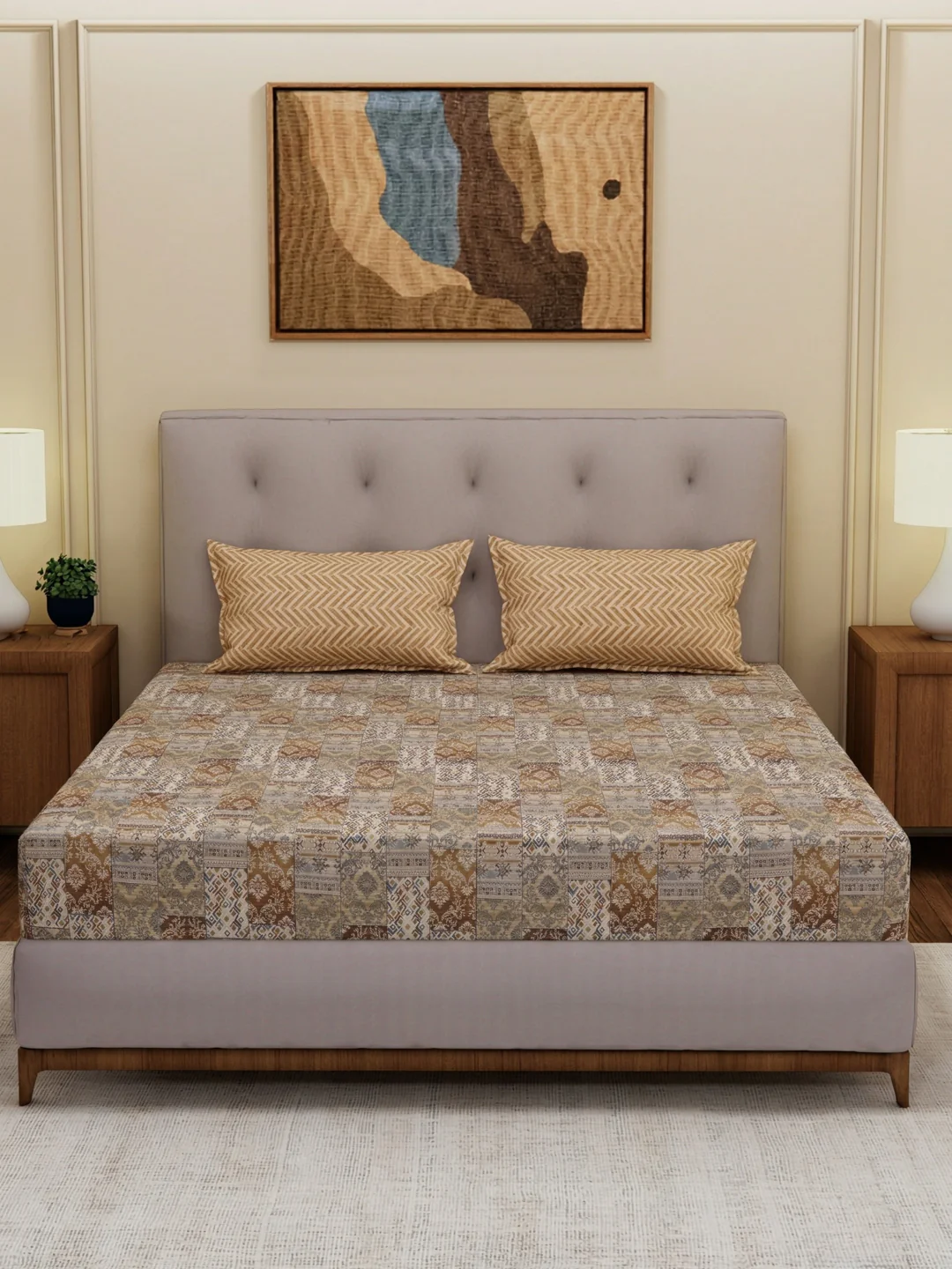 MOCA by Monte Carlo 120 TC Polycotton Double Bed Bedsheet with 2 Pillow Covers Paradise Collection - Image 3