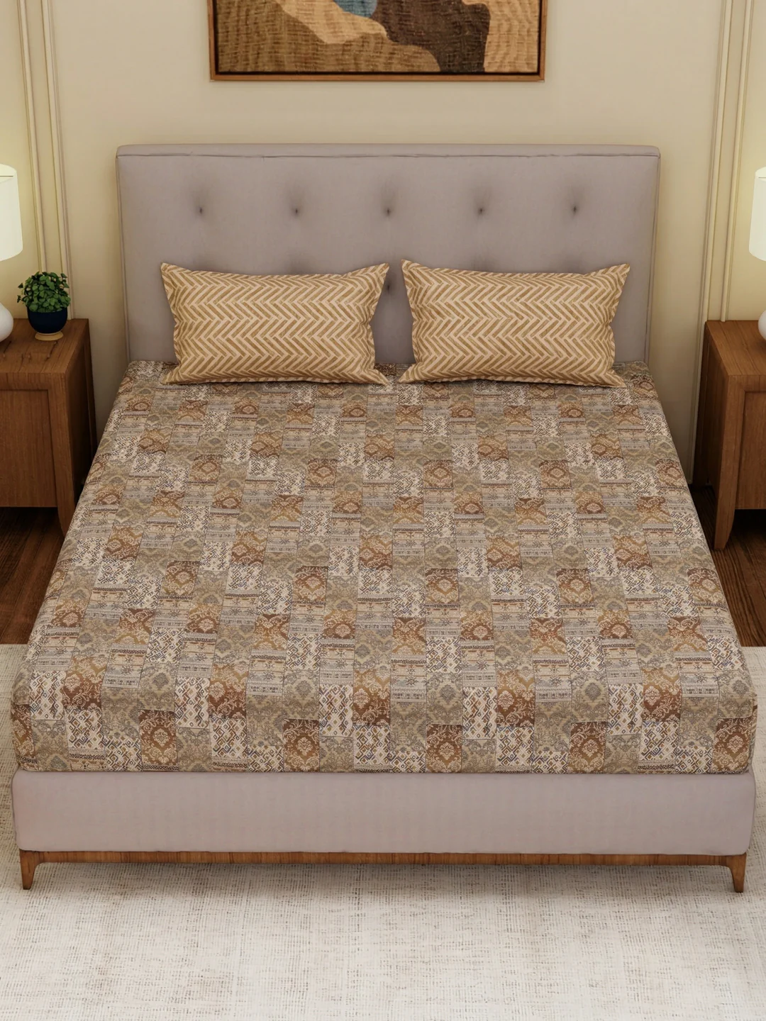 MOCA by Monte Carlo 120 TC Polycotton Double Bed Bedsheet with 2 Pillow Covers Paradise Collection - Image 4