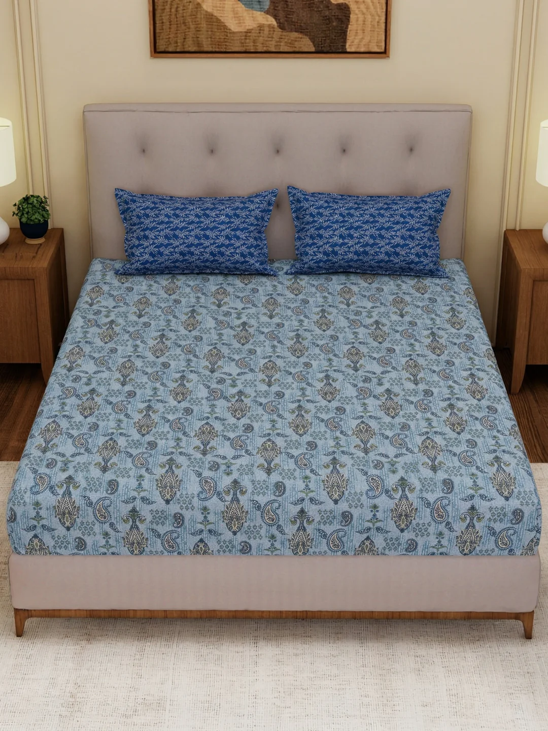 MOCA by Monte Carlo 120 TC Polycotton Double Bed Bedsheet with 2 Pillow Covers Paradise Collection - Image 4
