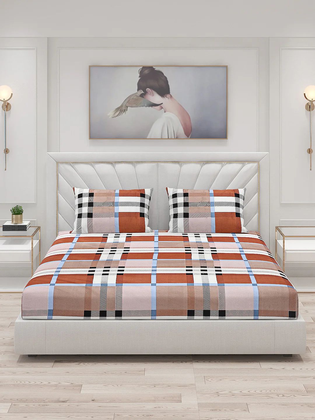 125 GSM Polyester Double Bed Bedsheet with 2 Pillow Covers - Image 3