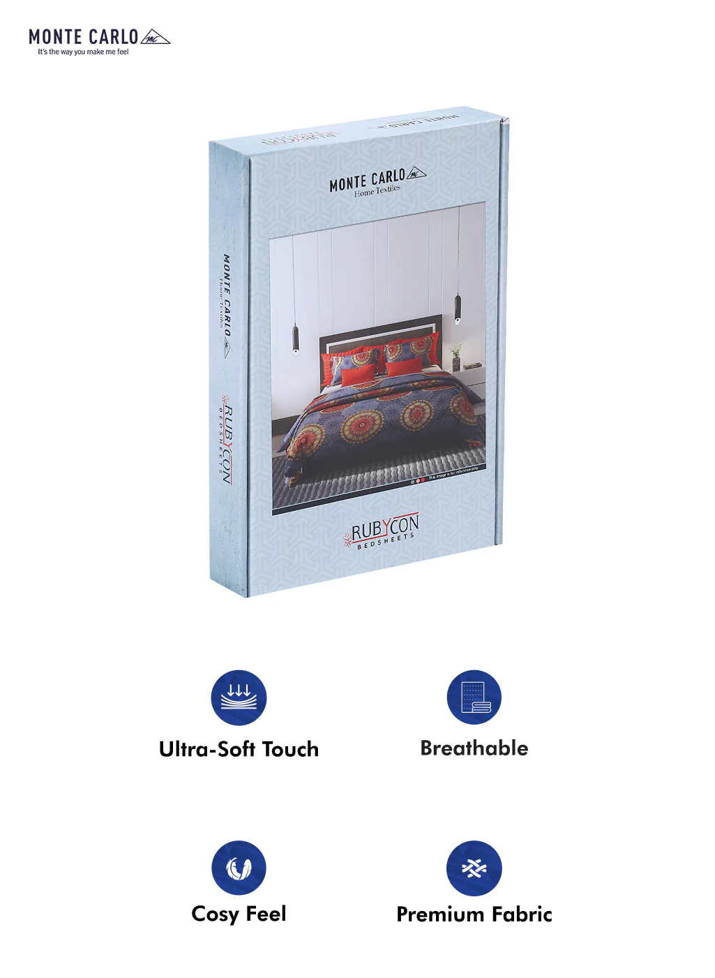 125 GSM Polyester Double Bed Bedsheet with 2 Pillow Covers - Image 10