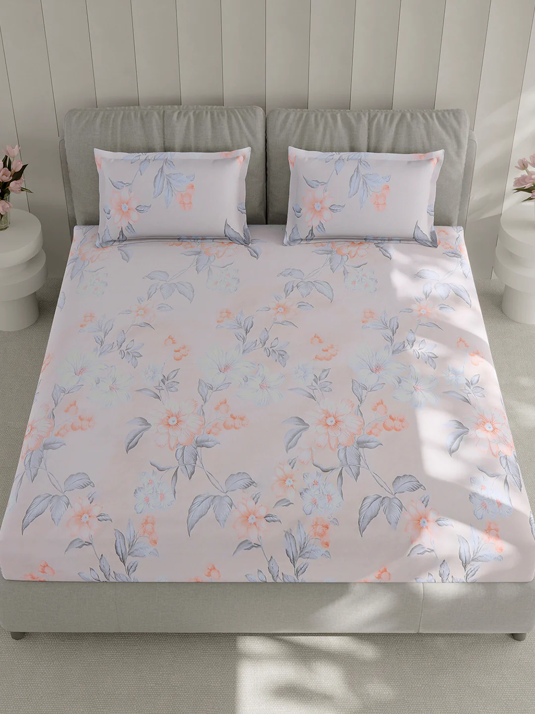 130 GSM Polyester Double Bed 1 Bedsheet with 2 Pillow Covers (Fashnik) - Image 2