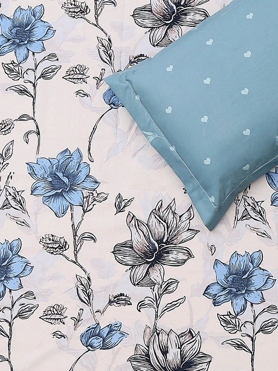 130 GSM Polyester Double Bed 1 Bedsheet with 2 Pillow Covers (Immortal) - Image 5