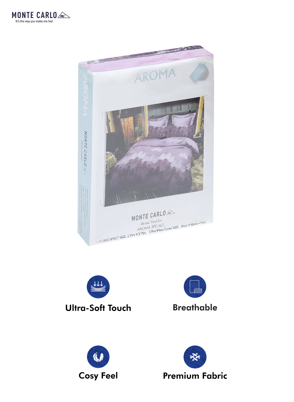 130 GSM Polyester Double Bed Bedsheet with 2 Pillow Covers - Image 10