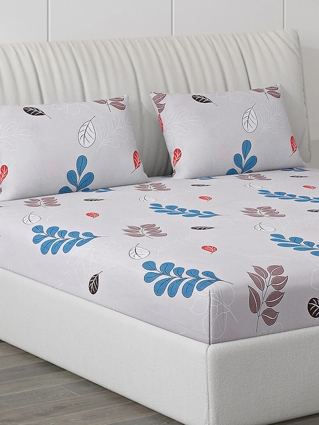 130 GSM Polyester Double Bed Bedsheet with 2 Pillow Covers - Image 5