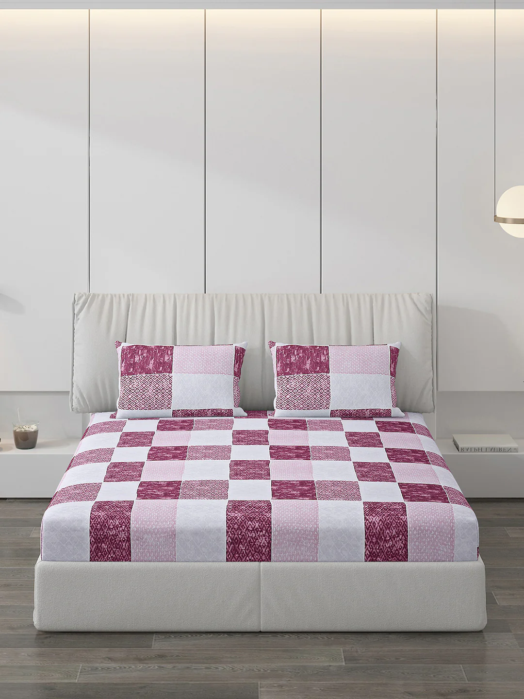 130 GSM Polyester Double Bed Bedsheet with 2 Pillow Covers - Image 3