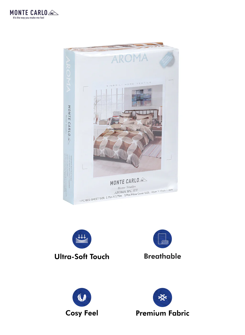 130 GSM Polyester Double Bed Bedsheet with 2 Pillow Covers - Image 10