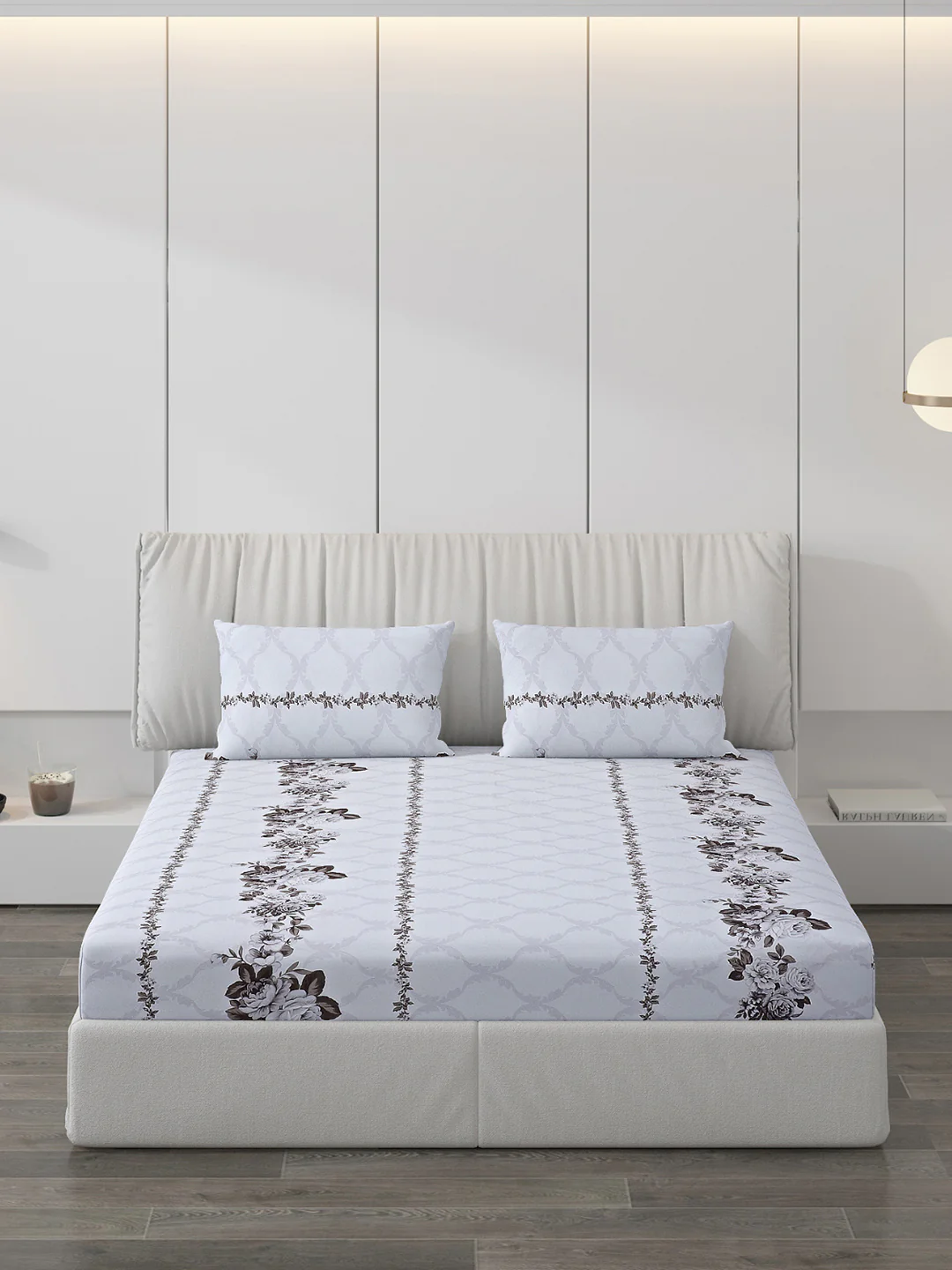 130 GSM Polyester Double Bed Bedsheet with 2 Pillow Covers - Image 3
