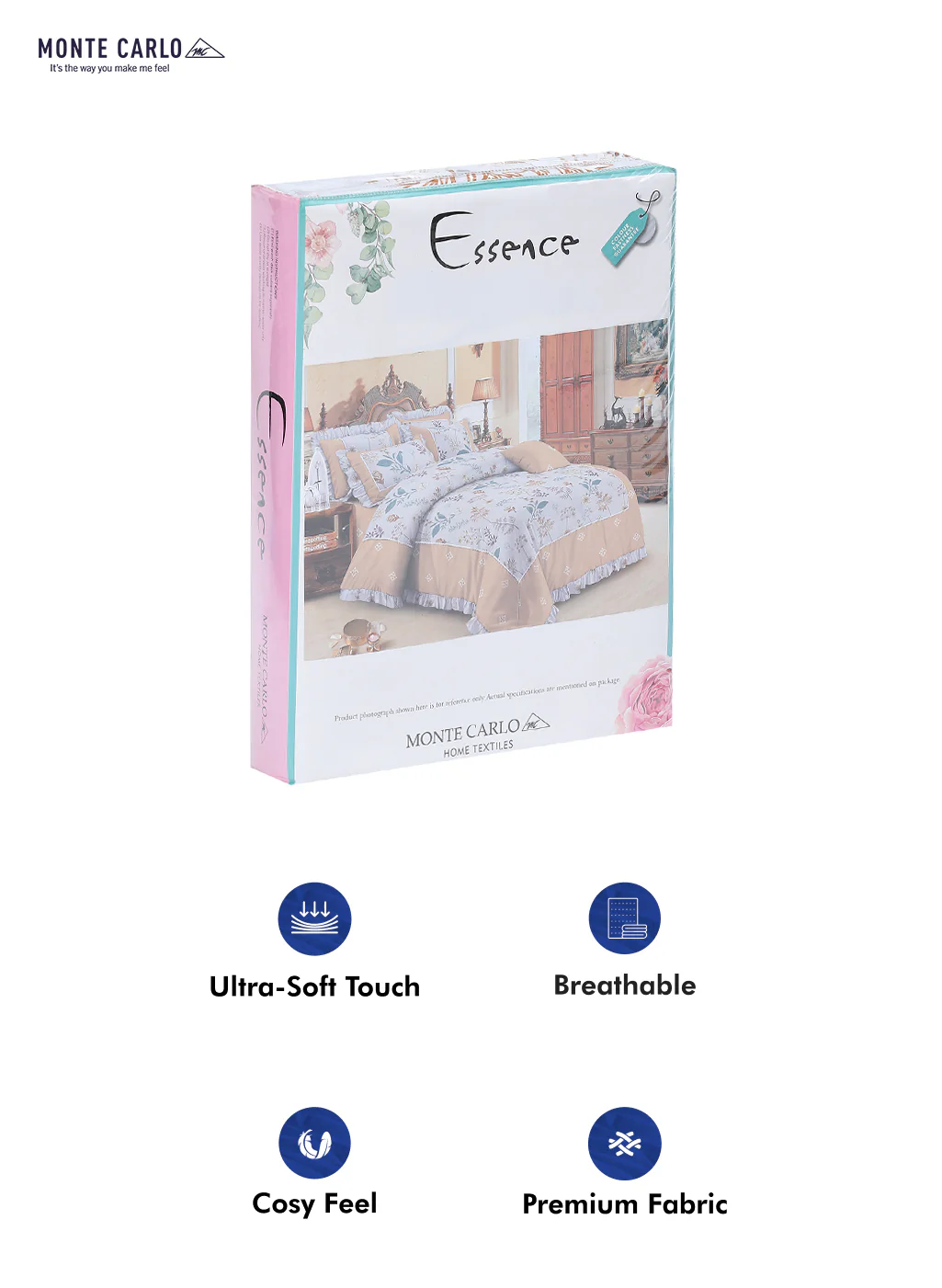 130 GSM Polyester Double Bed Bedsheet with 2 Pillow Covers - Image 10