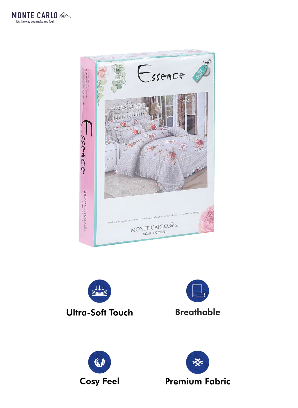 130 GSM Polyester Double Bed Bedsheet with 2 Pillow Covers - Image 10