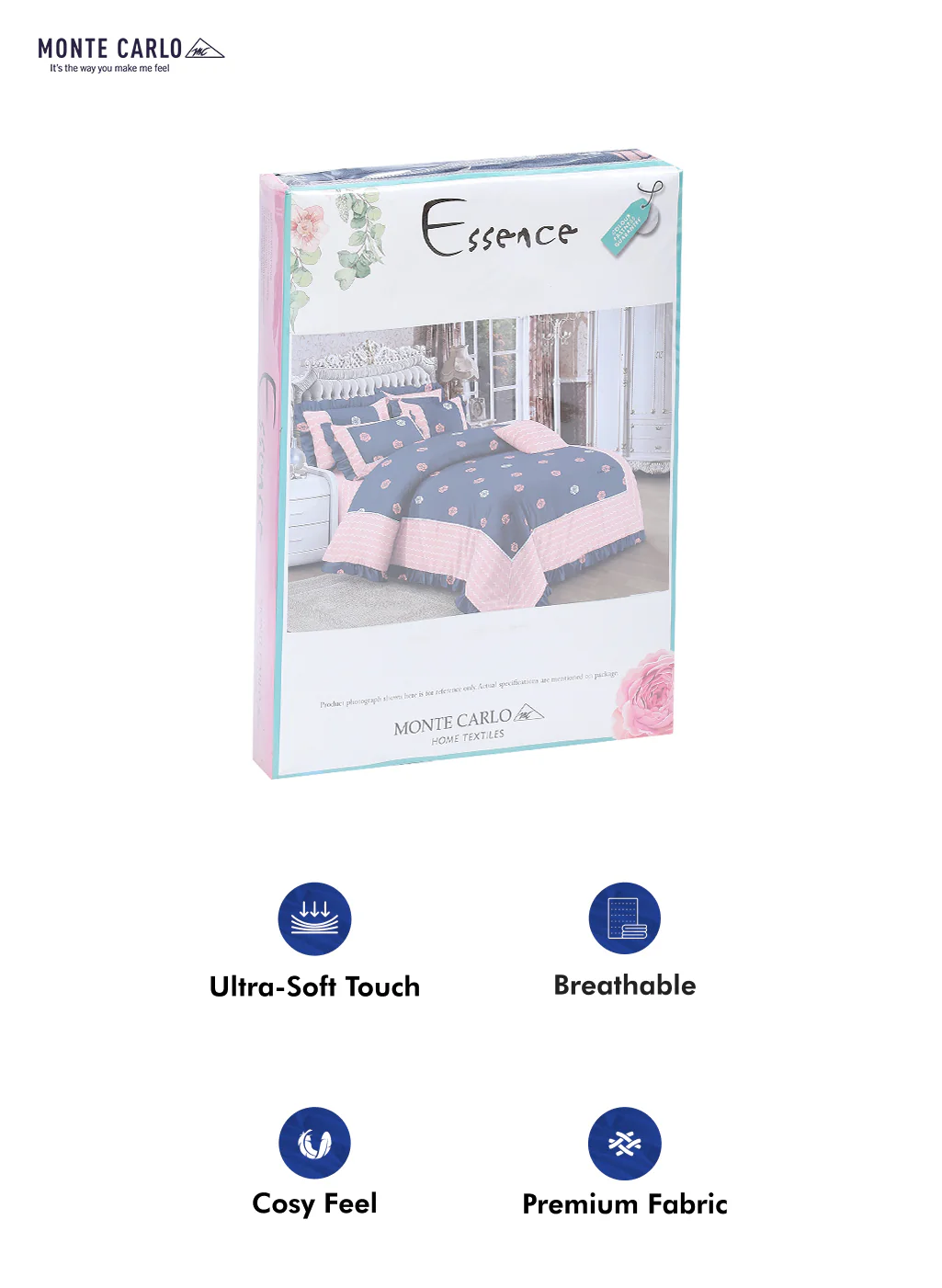 130 GSM Polyester Double Bed Bedsheet with 2 Pillow Covers - Image 10