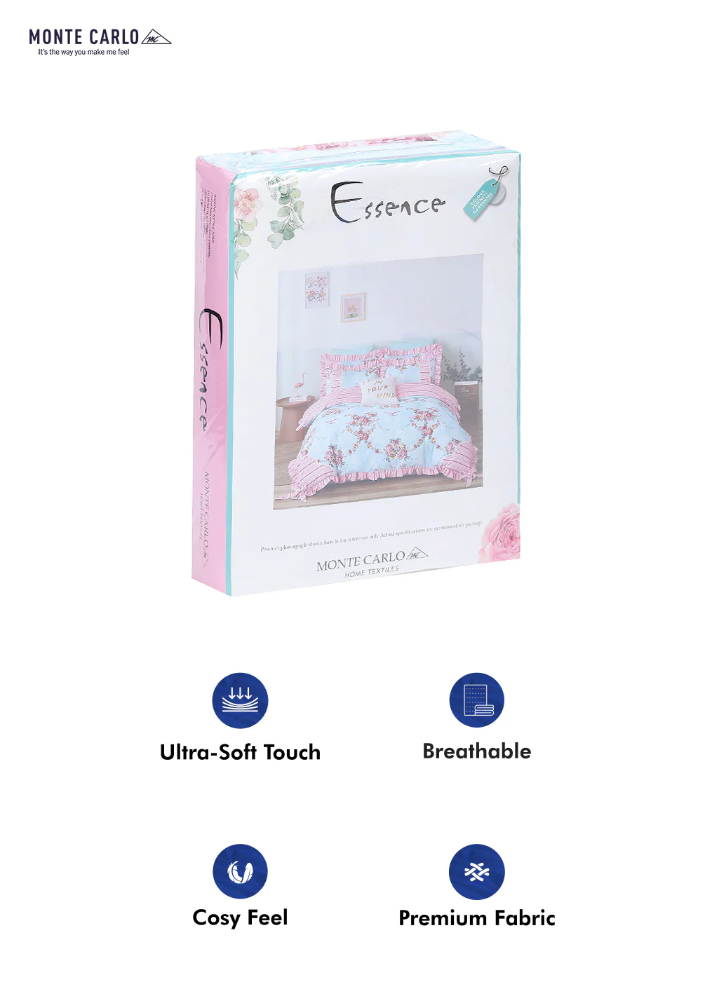 130 GSM Polyester Double Bed Bedsheet with 2 Pillow Covers - Image 10