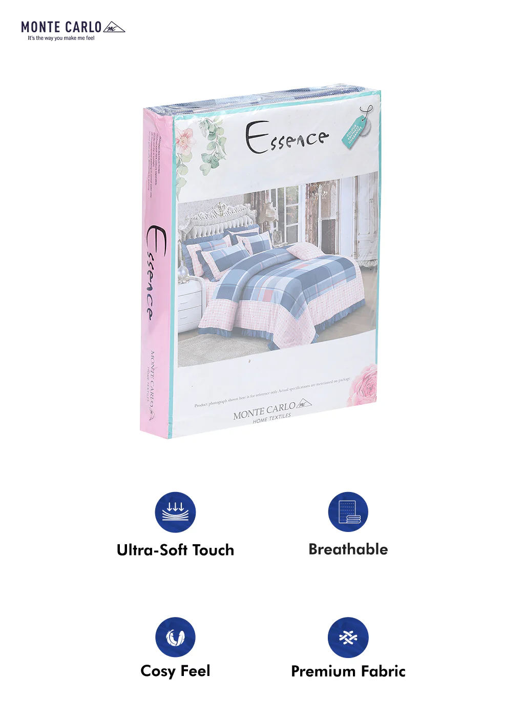 130 GSM Polyester Double Bed Bedsheet with 2 Pillow Covers - Image 10
