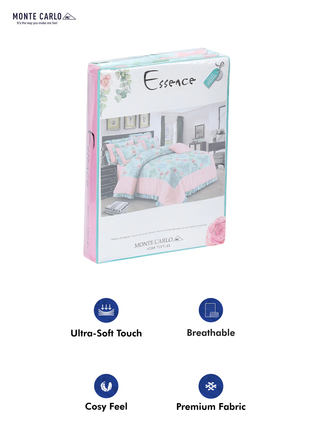 130 GSM Polyester Double Bed Bedsheet with 2 Pillow Covers - Image 10