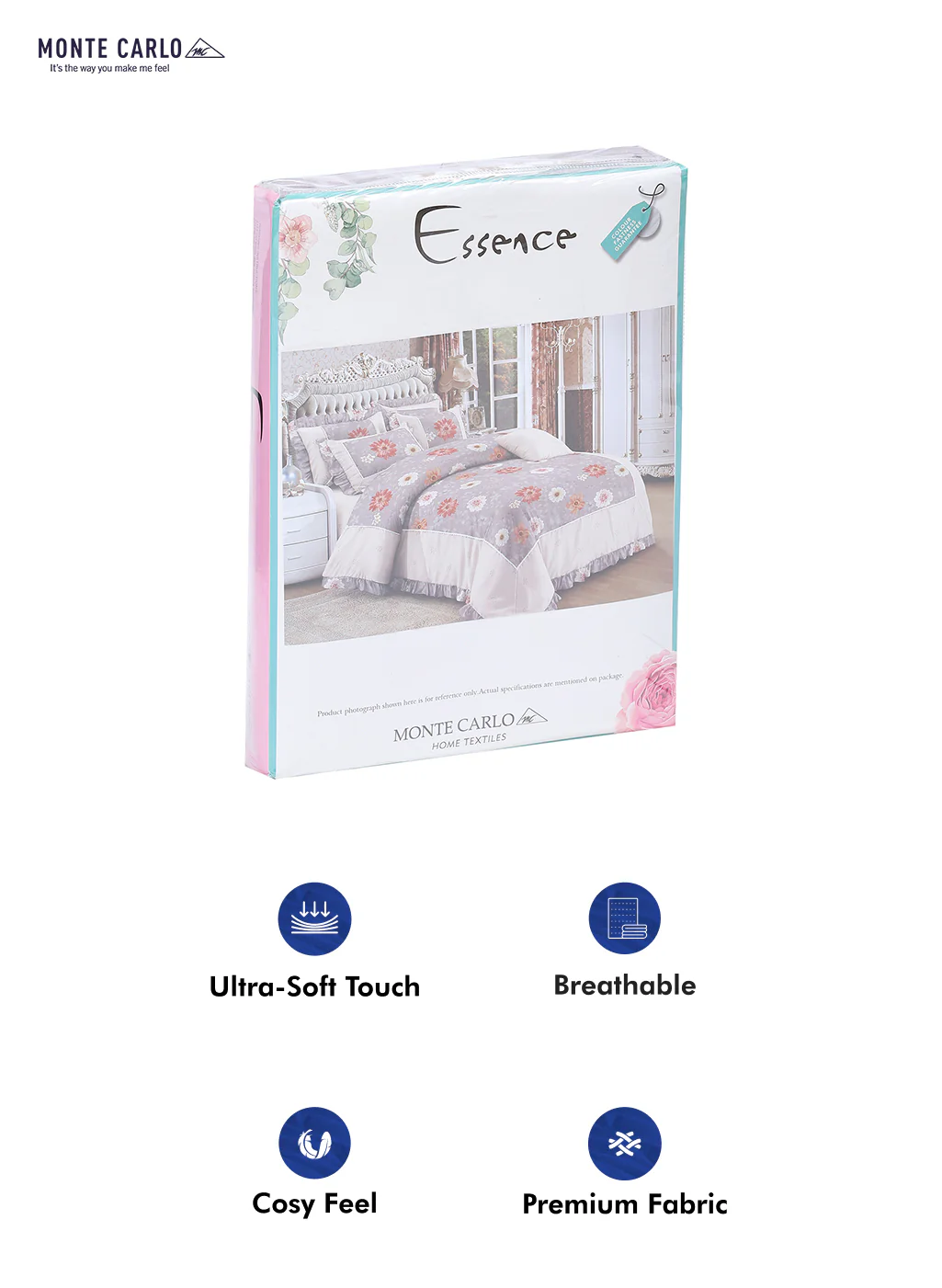 130 GSM Polyester Double Bed Bedsheet with 2 Pillow Covers - Image 10