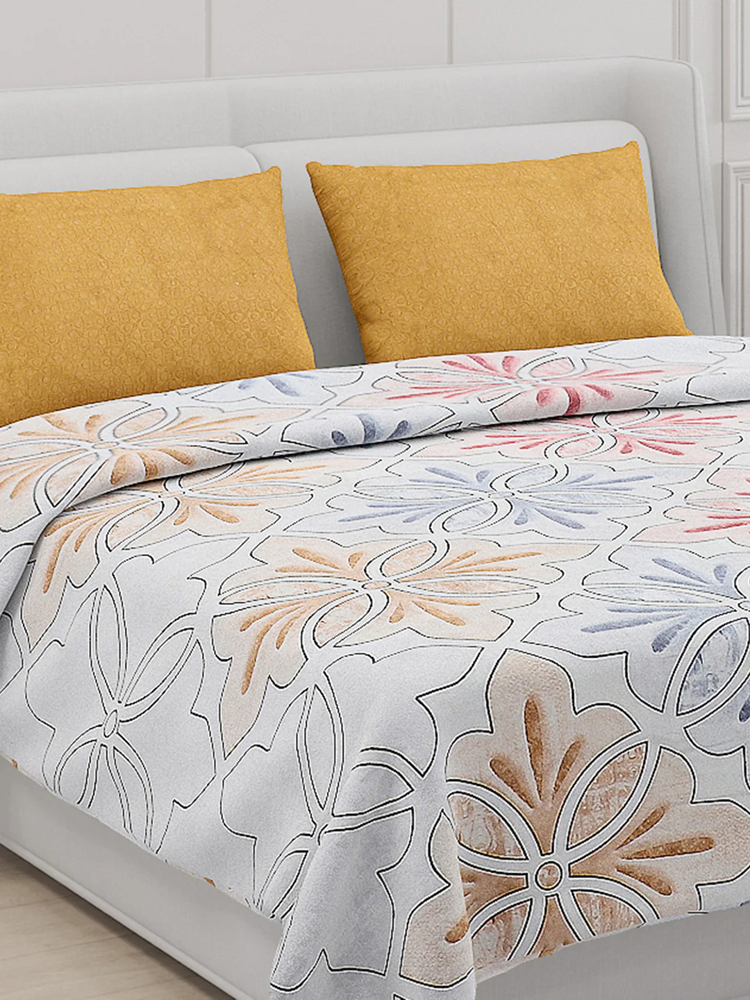 130 GSM Polyester Double Bed Bedsheet with 2 Pillow Covers - Image 5