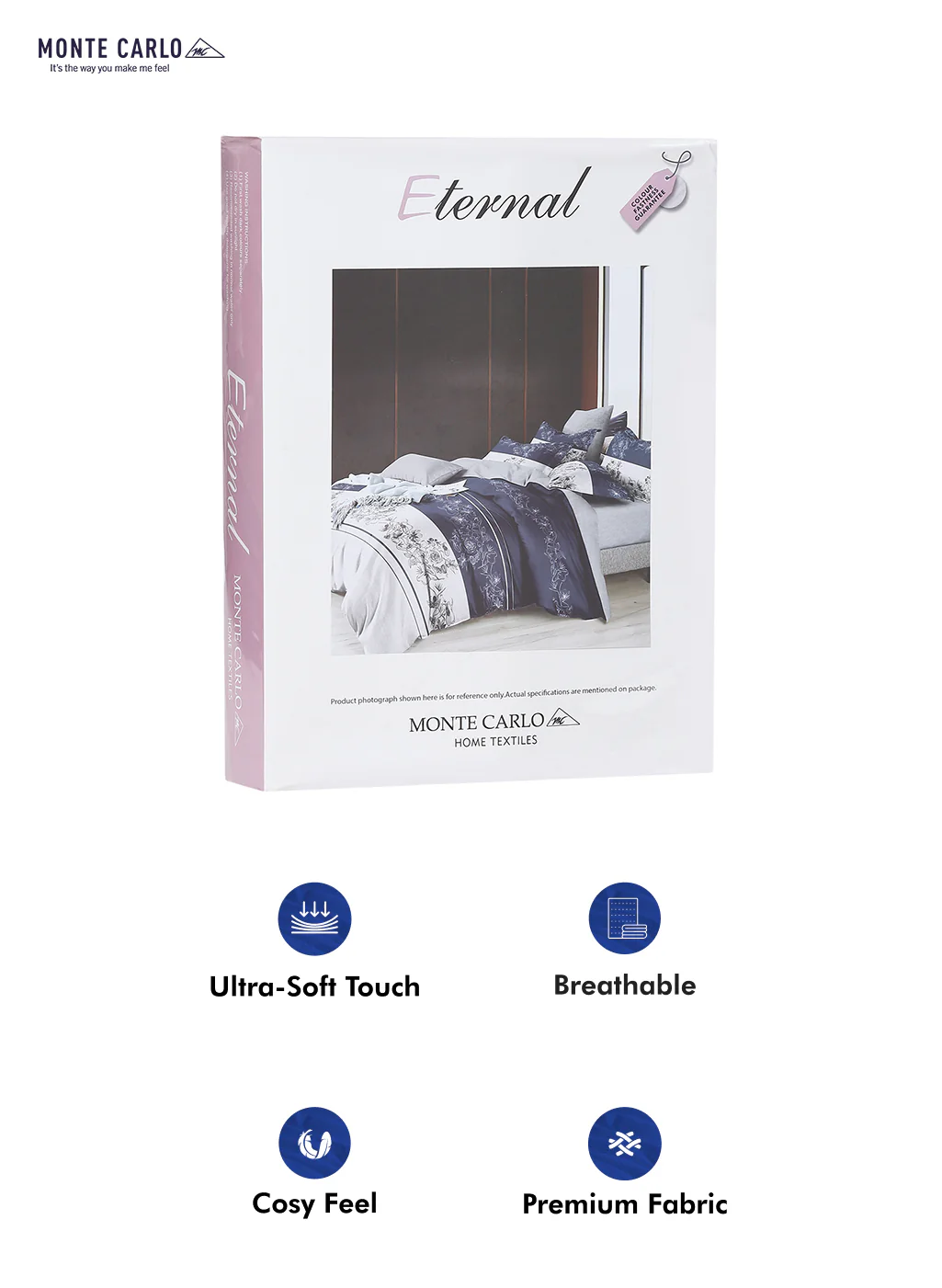 130 GSM Polyester Double Bed Bedsheet with 2 Pillow Covers - Image 10