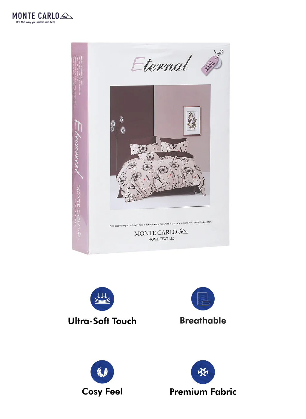 130 GSM Polyester Double Bed Bedsheet with 2 Pillow Covers - Image 10