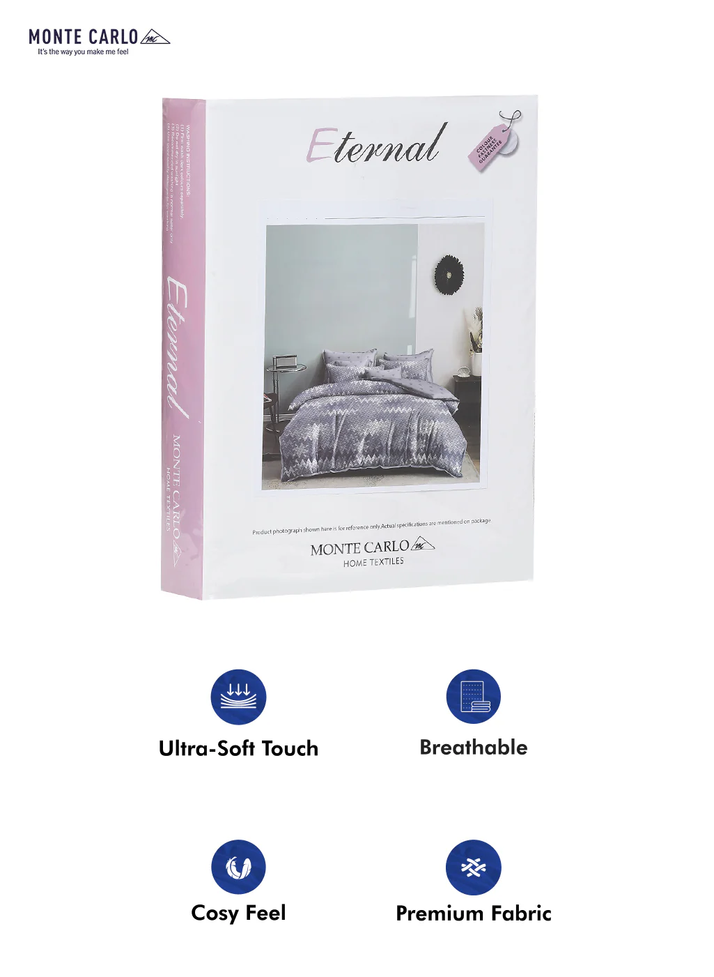 130 GSM Polyester Double Bed Bedsheet with 2 Pillow Covers - Image 10