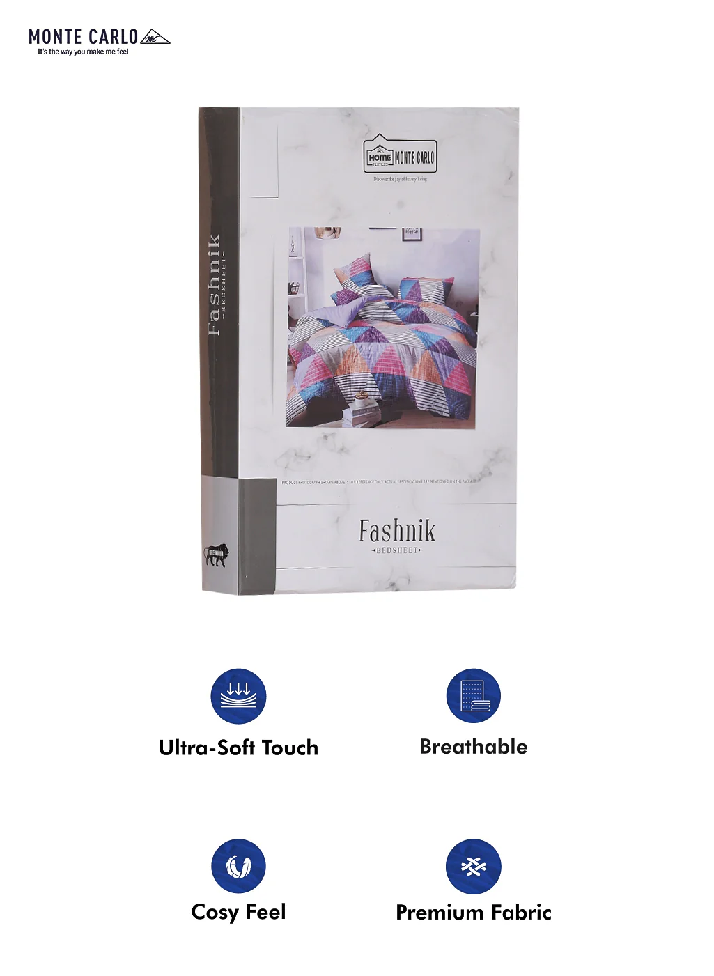 130 GSM  Polyester Double Bed Bedsheet with 2 Pillow Covers - Image 10