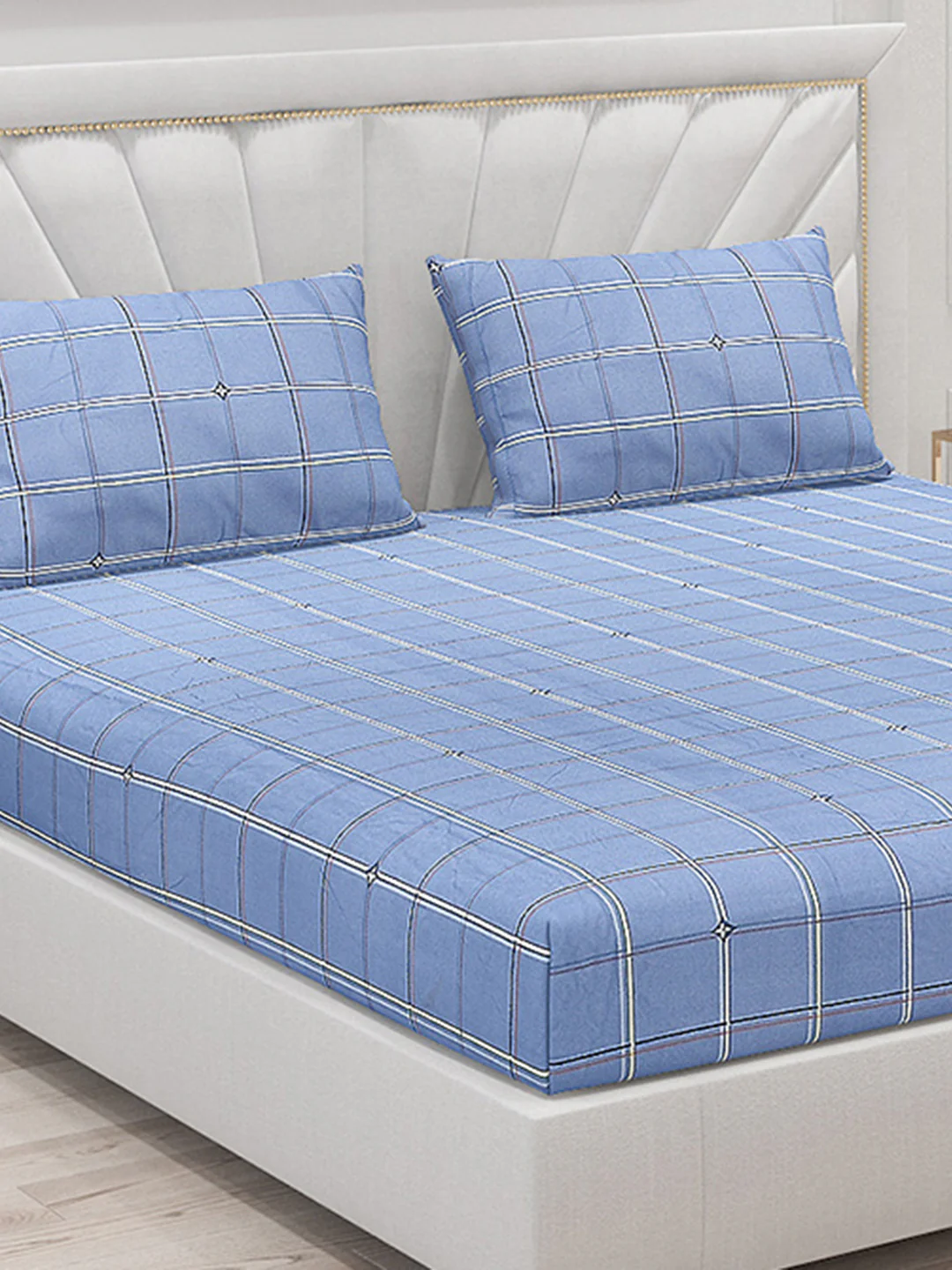 130 GSM Polyester Double Bed Bedsheet with 2 Pillow Covers - Image 5