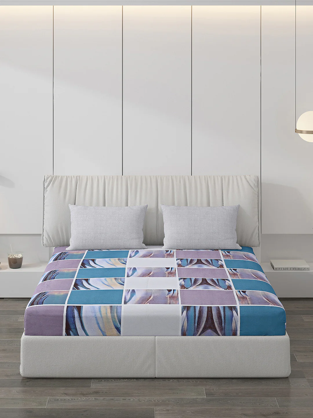 130 GSM Polyester Double Bed Bedsheet with 2 Pillow Covers - Image 3