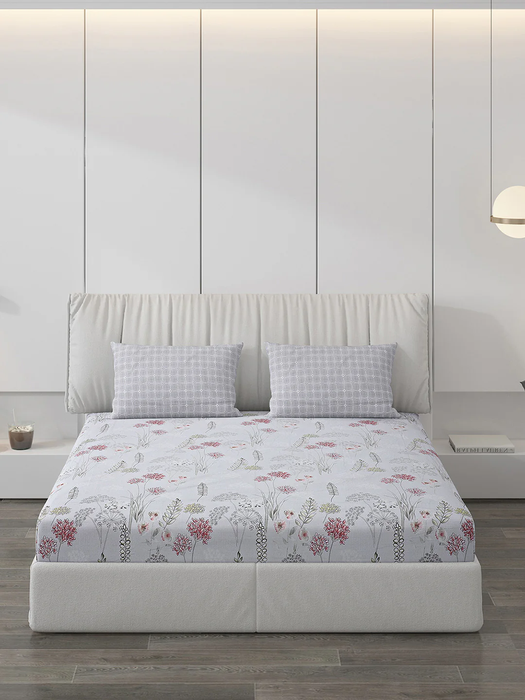 130 GSM Polyester Double Bed Bedsheet with 2 Pillow Covers - Image 3
