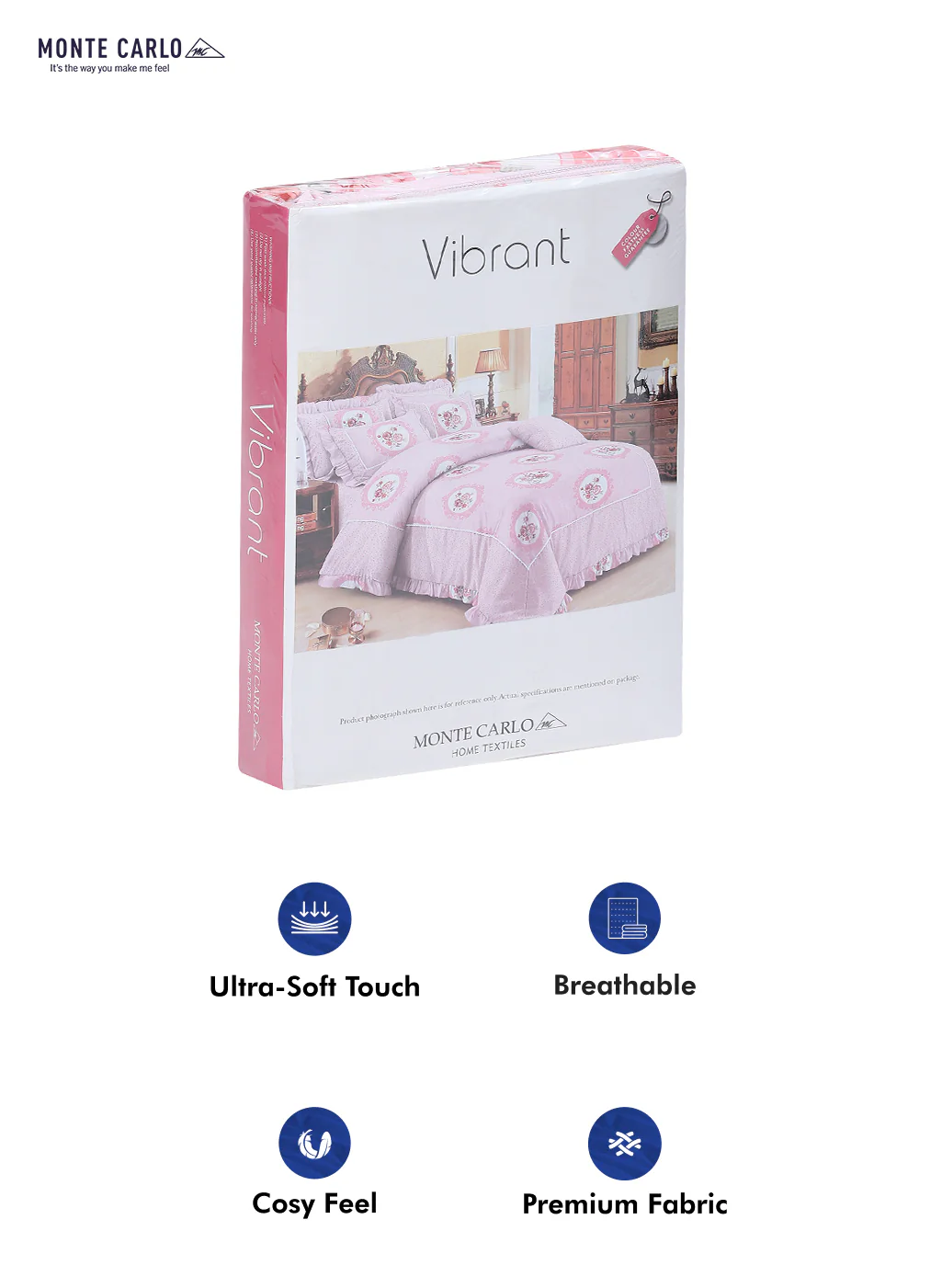 130 GSM Polyester Double Bed Bedsheet with 2 Pillow Covers - Image 10