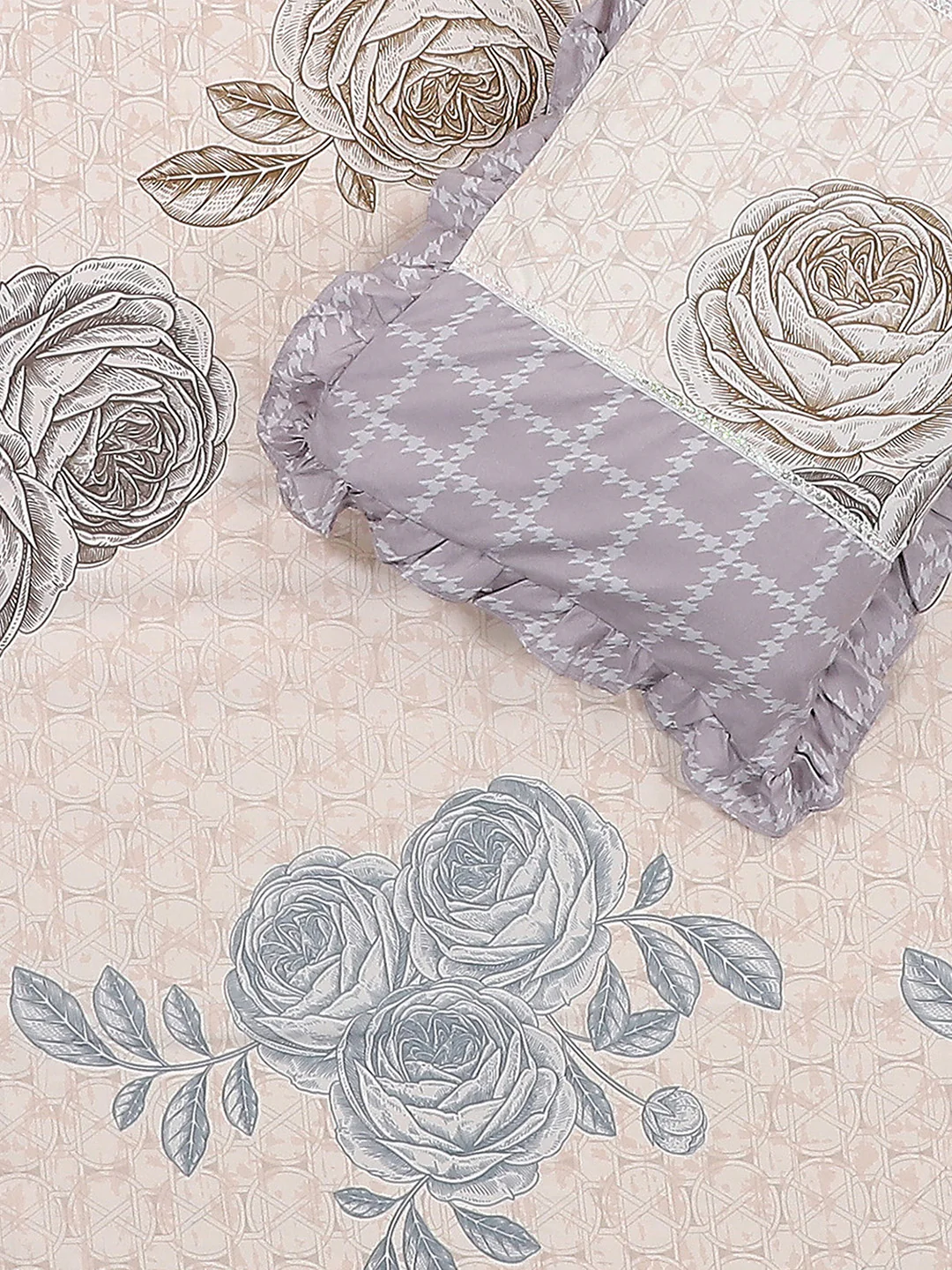 130 GSM Polyester Double Bed 1 Bedsheet with 2 Pillow Covers (Essence) - Image 5