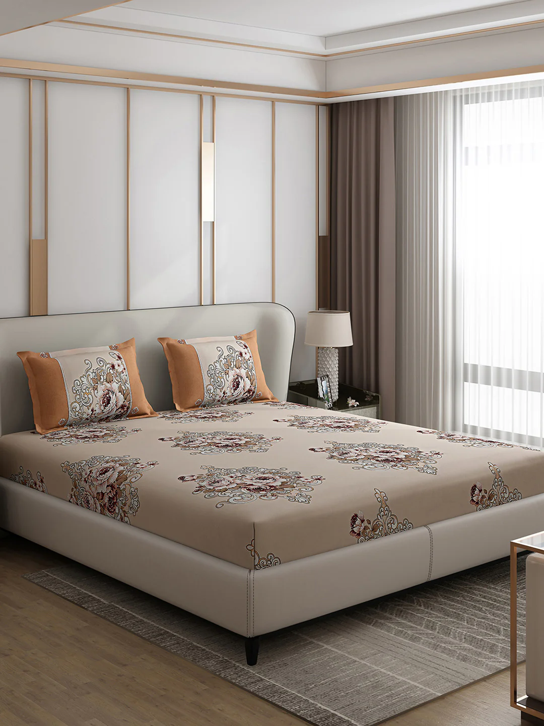 130 GSM Polyester Double Bed 1 Bedsheet with 2 Pillow Covers (Vibrant) - Image 4