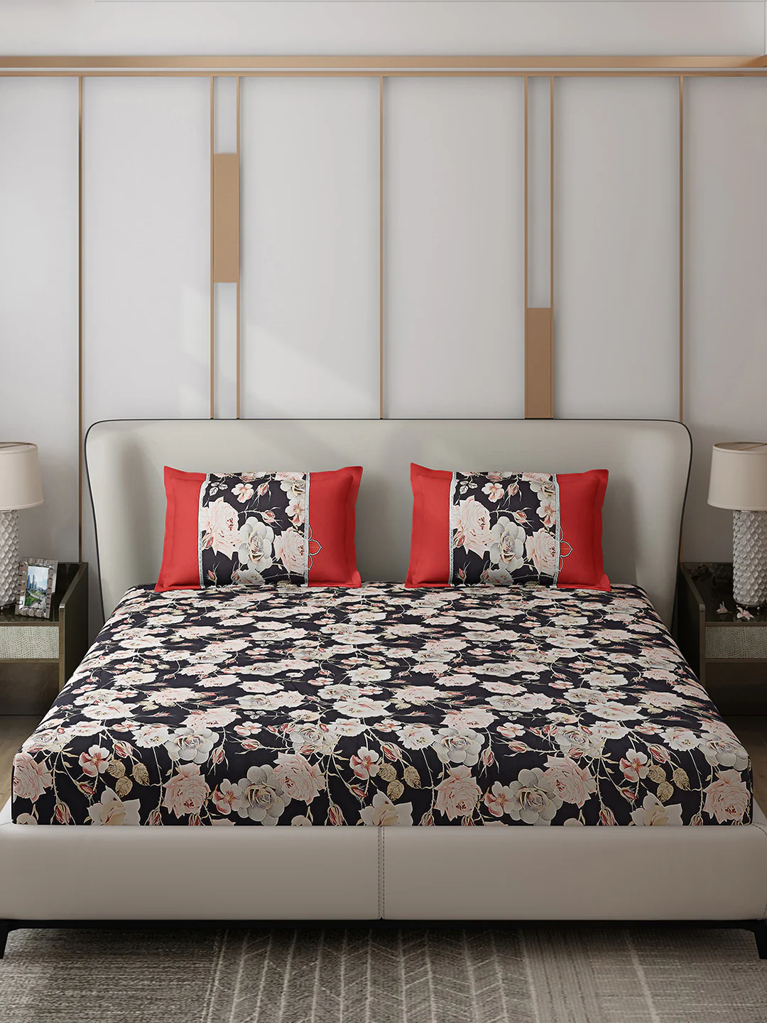 130 GSM Polyester Double Bed 1 Bedsheet with 2 Pillow Covers (Vibrant) - Image 3