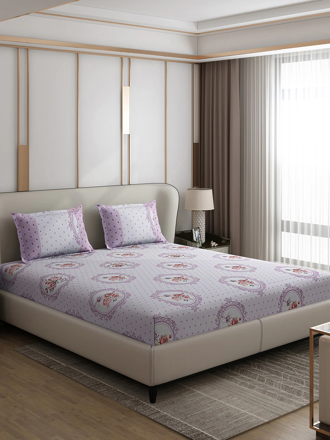 130 GSM Polyester Double Bed 1 Bedsheet with 2 Pillow Covers (Vibrant) - Image 4