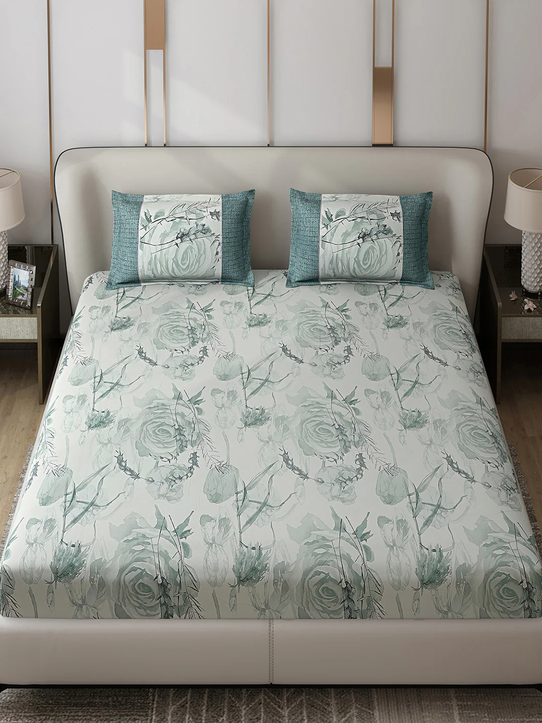130 GSM Polyester Double Bed 1 Bedsheet with 2 Pillow Covers (Vibrant) - Image 2