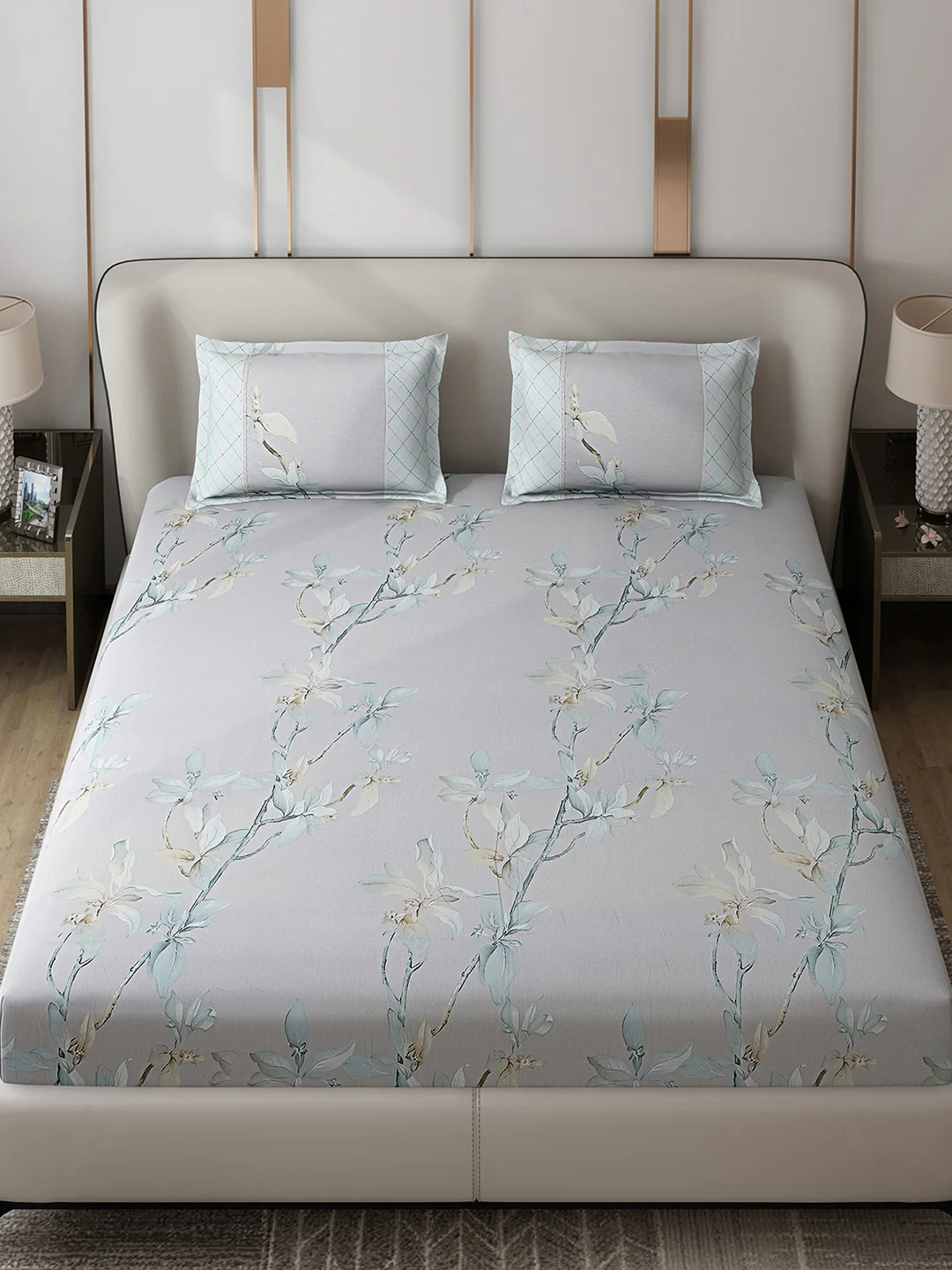 130 GSM Polyester Double Bed 1 Bedsheet with 2 Pillow Covers (Vibrant) - Image 2