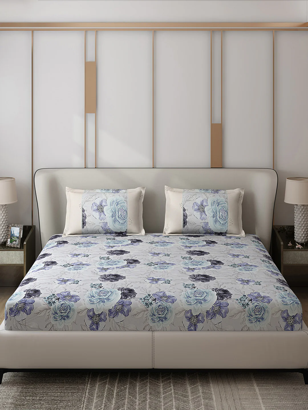 130 GSM Polyester Double Bed 1 Bedsheet with 2 Pillow Covers (Vibrant) - Image 3