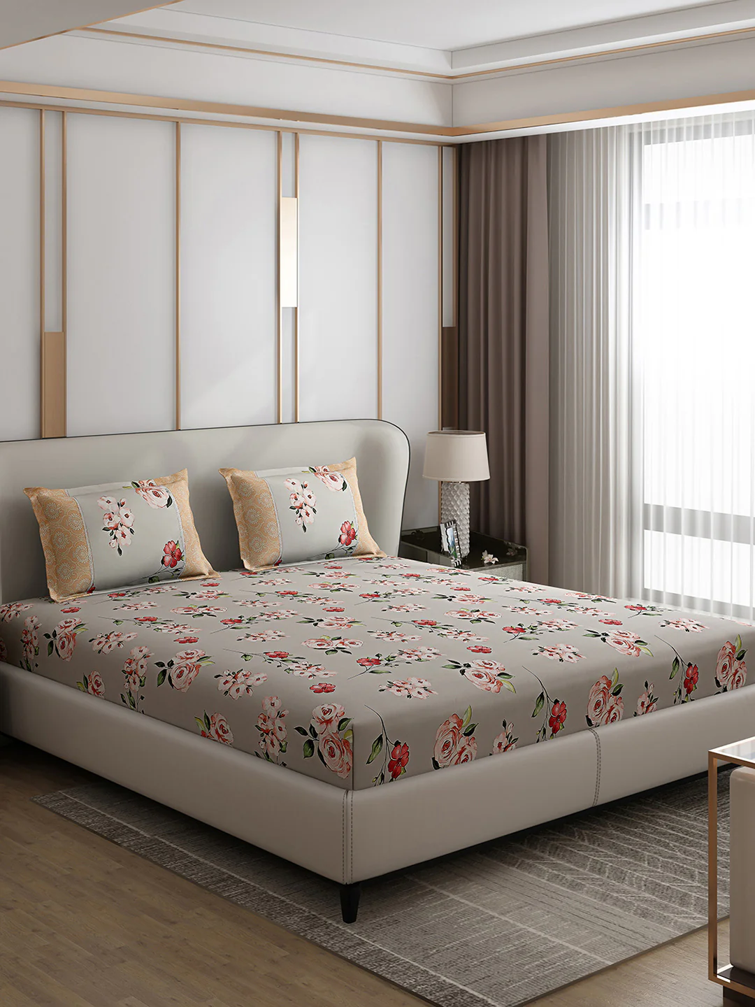 130 GSM Polyester Double Bed 1 Bedsheet with 2 Pillow Covers (Vibrant) - Image 4