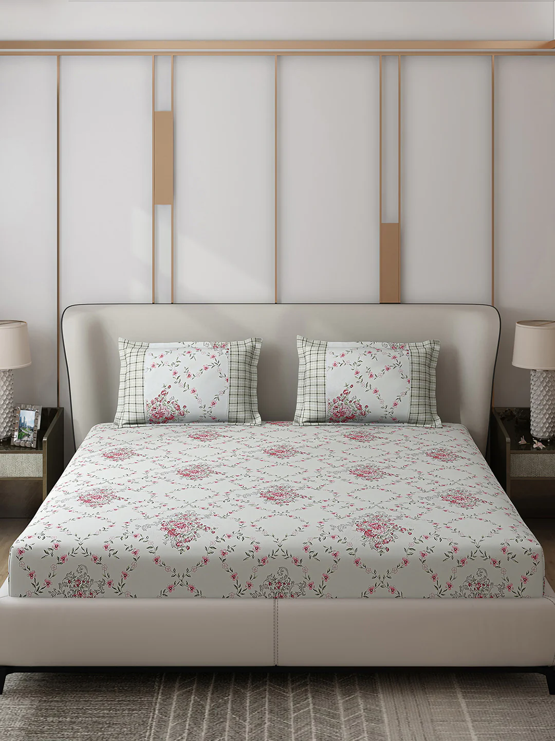 130 GSM Polyester Double Bed 1 Bedsheet with 2 Pillow Covers (Vibrant) - Image 3