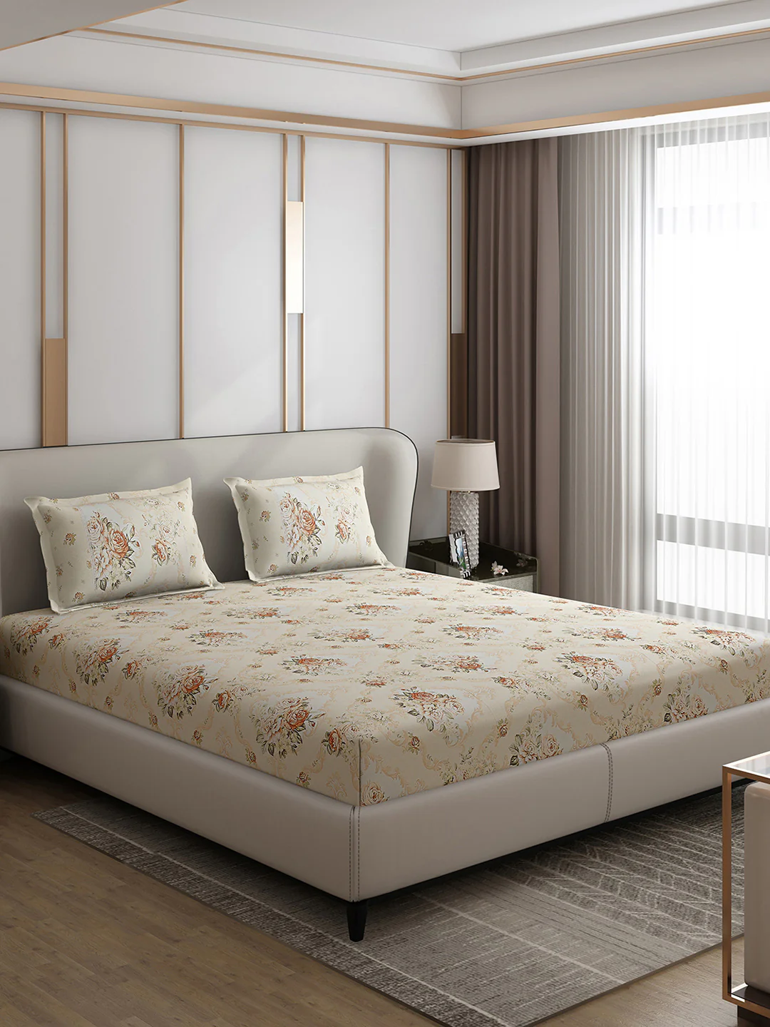 130 GSM Polyester Double Bed 1 Bedsheet with 2 Pillow Covers (Vibrant) - Image 4