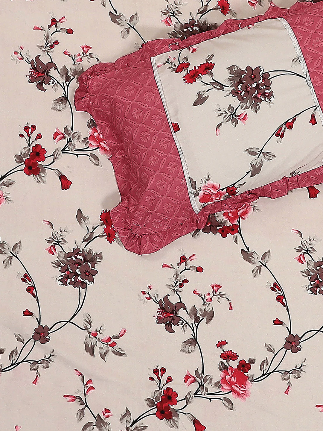 130 GSM Polyester Double Bed 1 Bedsheet with 2 Pillow Covers (Vibrant) - Image 5