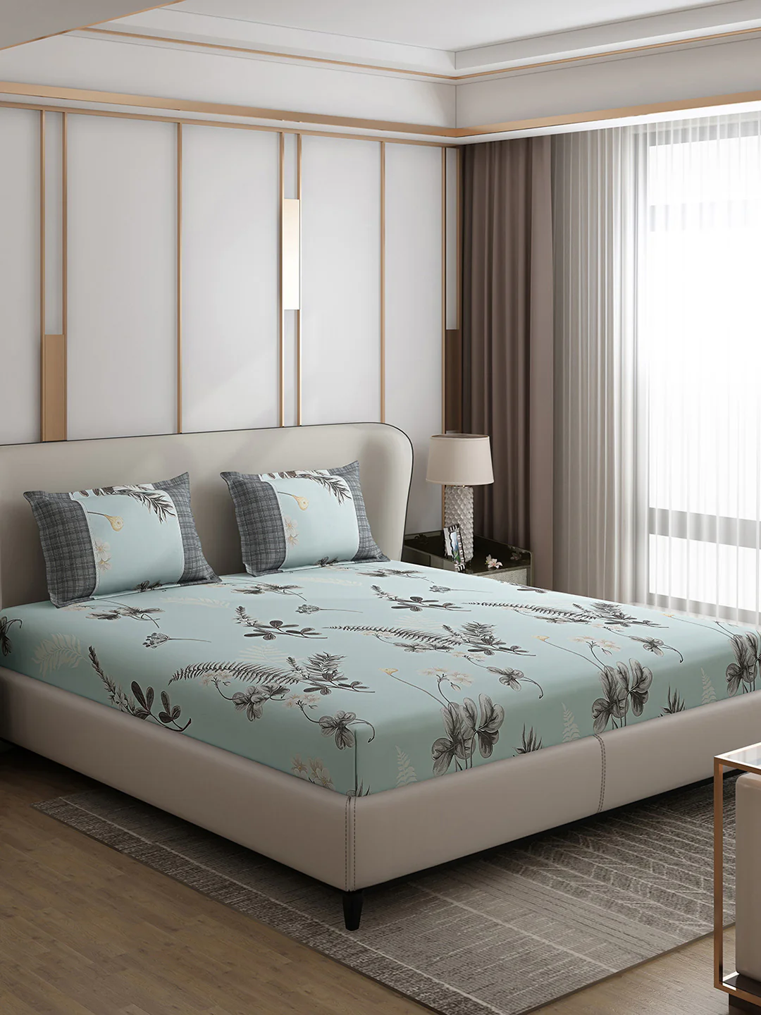 130 GSM Polyester Double Bed 1 Bedsheet with 2 Pillow Covers (Vibrant) - Image 4