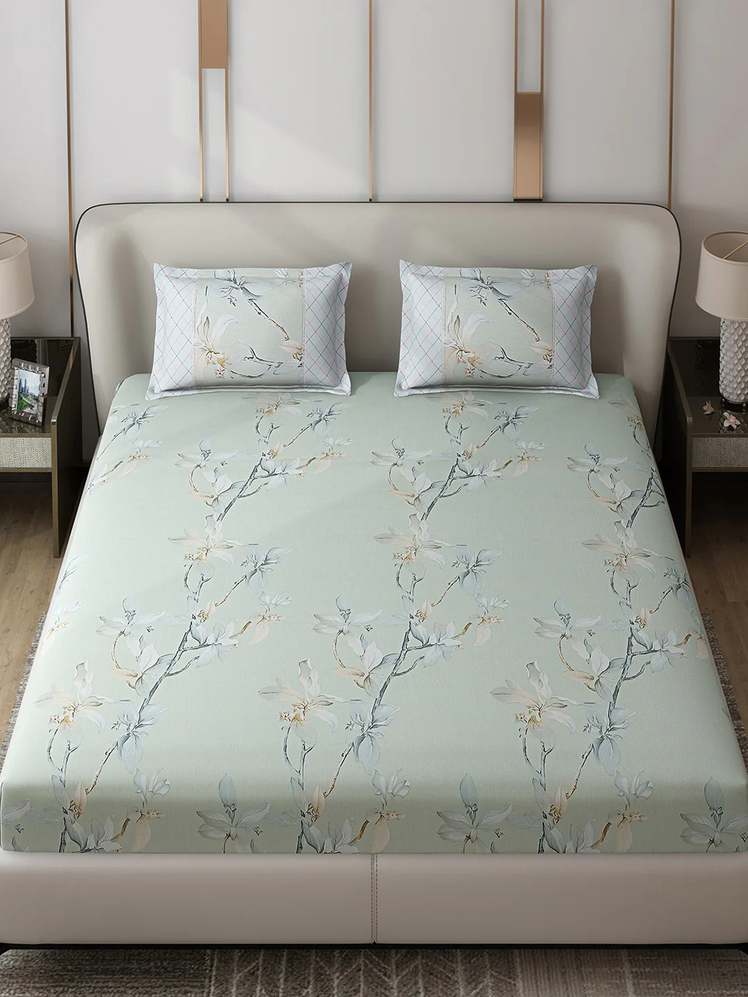 130 GSM Polyester Double Bed 1 Bedsheet with 2 Pillow Covers (Vibrant) - Image 2