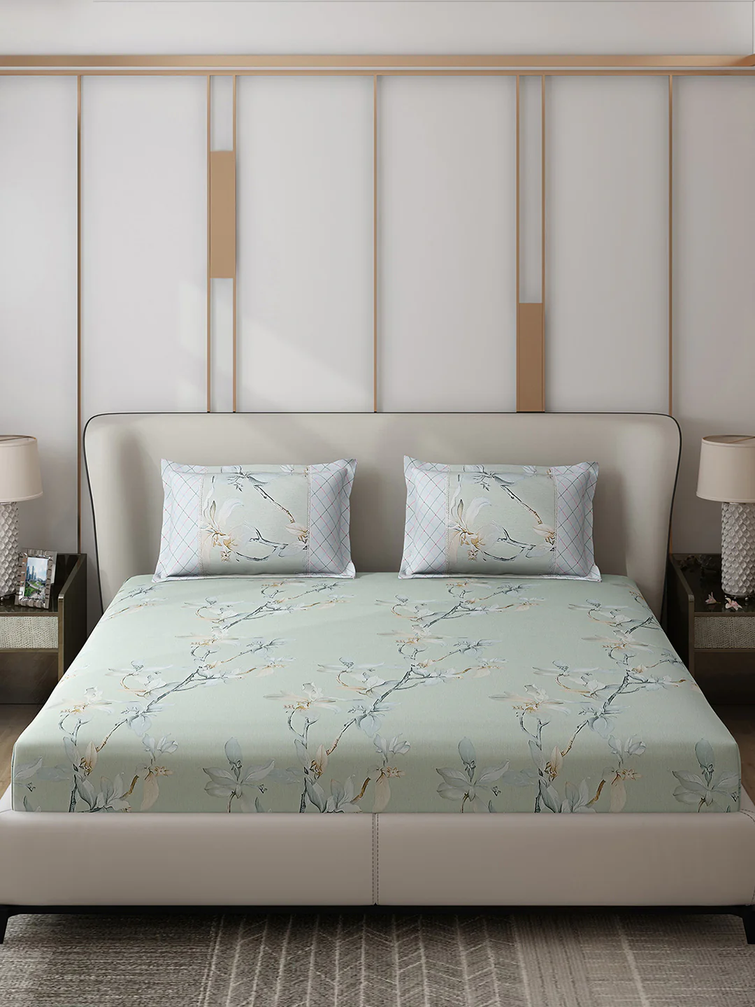 130 GSM Polyester Double Bed 1 Bedsheet with 2 Pillow Covers (Vibrant) - Image 3