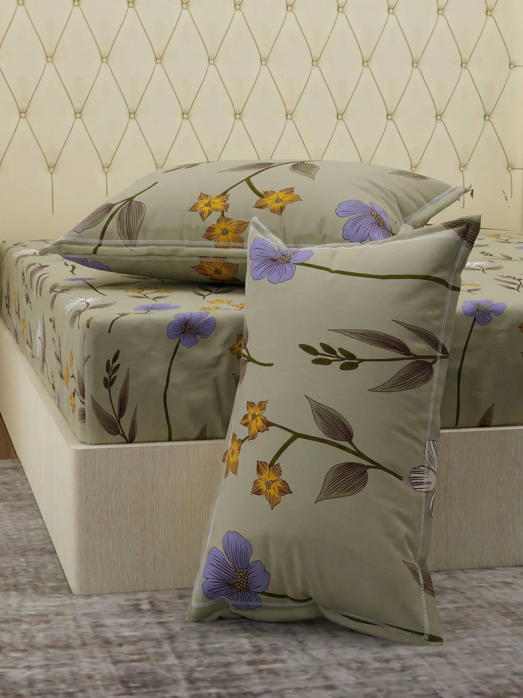 130 GSM Polyester Double Bed Bedsheet with 2 Pillow Covers Fashnik Collection - Image 5