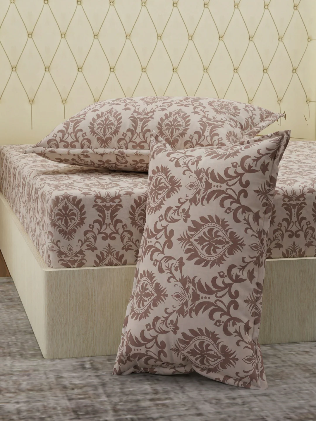130 GSM Polyester Double Bed Bedsheet with 2 Pillow Covers Fashnik Collection - Image 5