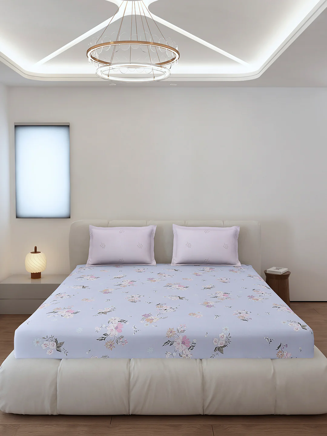 130 GSM Polyester King Size 1 Bedsheet with 2 Pillow Covers (Edmond) - Image 4