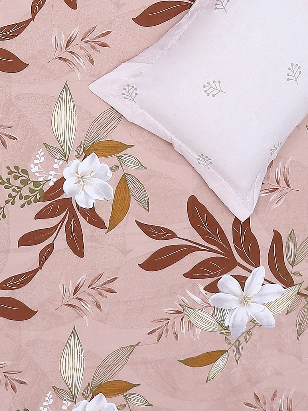 130 GSM Polyester King Size 1 Bedsheet with 2 Pillow Covers (Edmond) - Image 5
